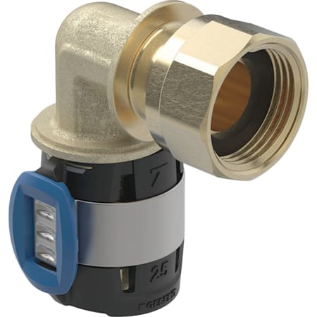 Kolanko przejściowe Geberit FlowFit 90° z nakrętką